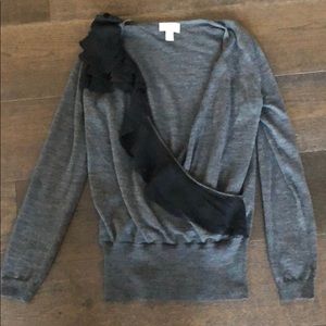 Loft deep v sheer sweater